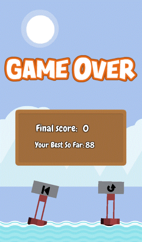 New Game over screen